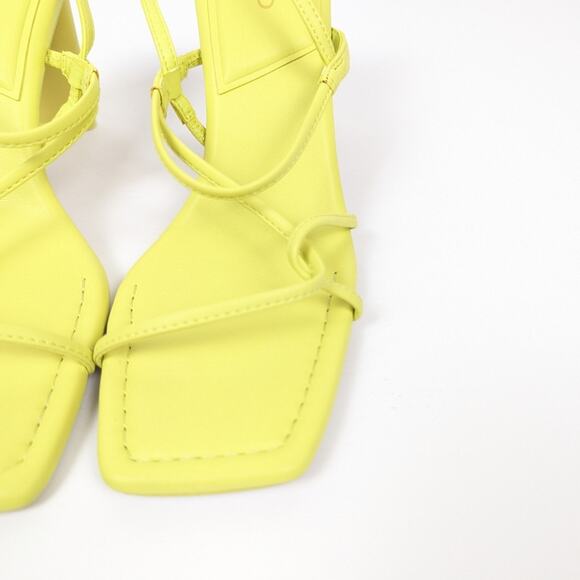 ALDO Chartreuse Meagan Strappy Square Toe Heeled Sandals Size 8 - Picture 8 of 10